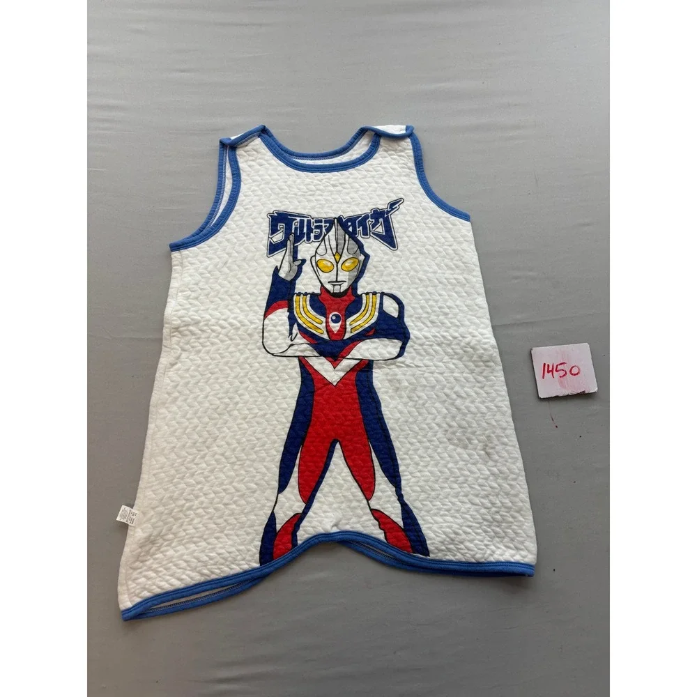 Ultraman Quilted Sleep Sack Wearable Blanket Kids Size 5-6Y White Blue Graphic